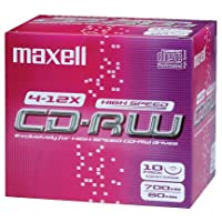 Maxell CD-RW 700MB 80Min 1-10x HighSpeed JC 10pk 10 Pieza(s) - CD-RW vírgenes (700 MB- 10 Pieza(s)- 80 min)